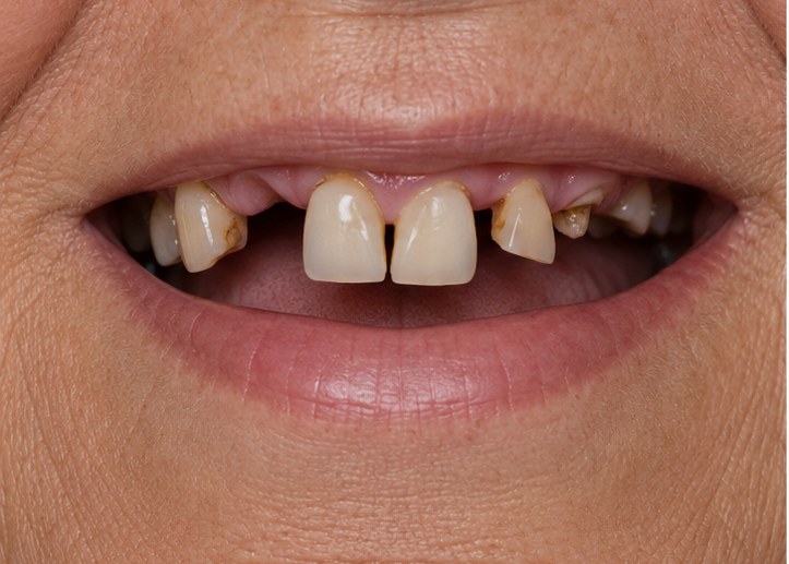 Multiple-Tooth Restoration — before